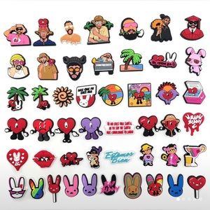48 pcs bad bunny crocs charms